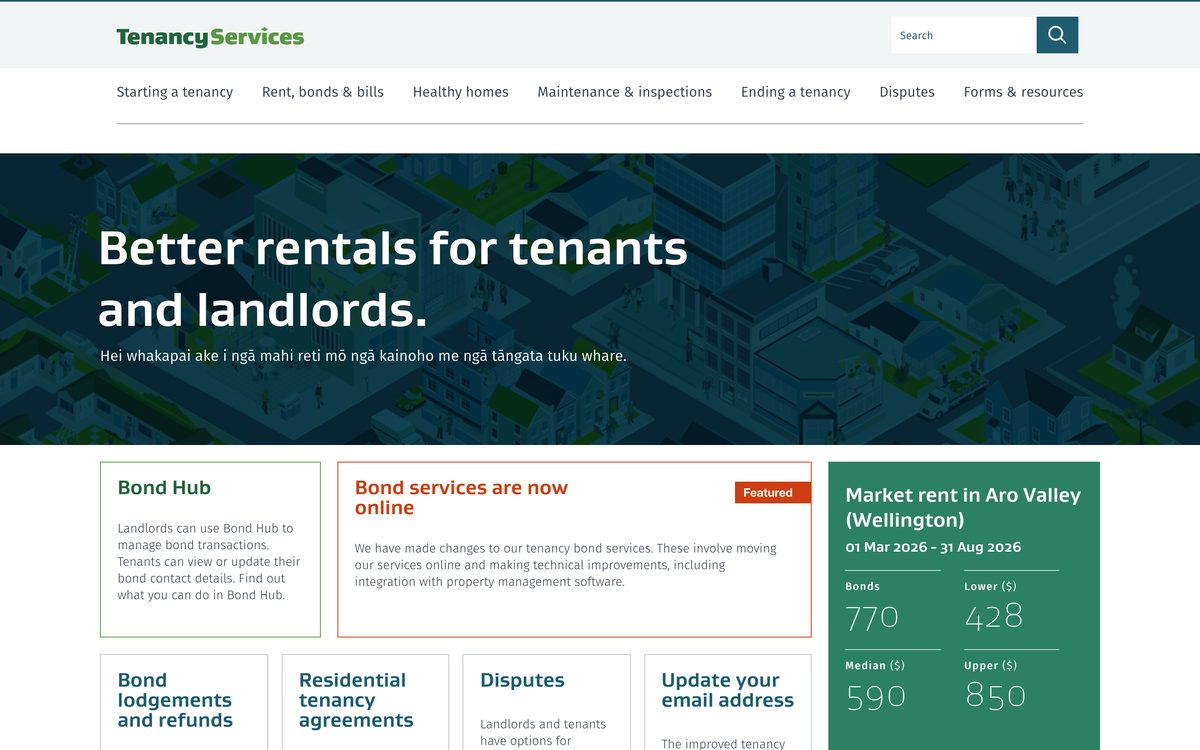 Tenancy Services home page