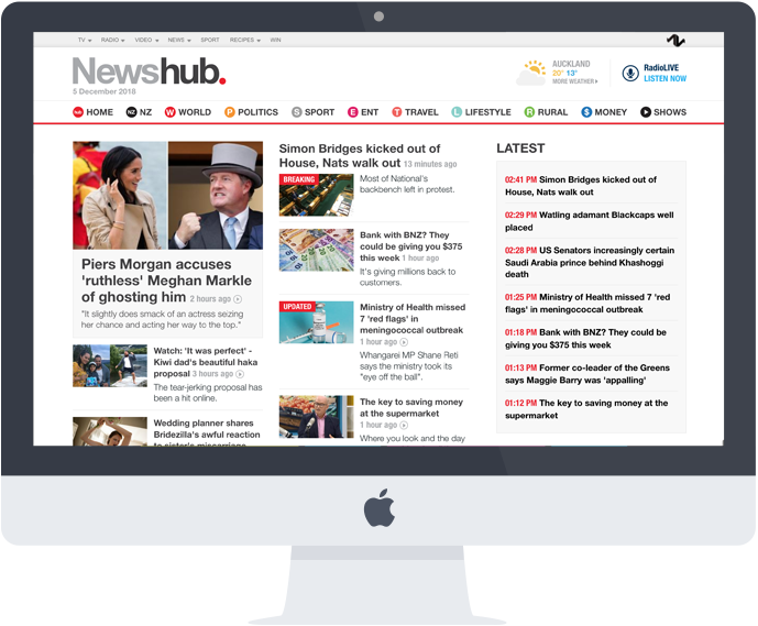 Newshub on an iMac