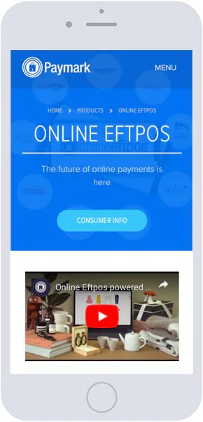 Paymark Website on an iPhone